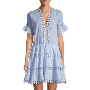 Peixoto Ora Embroidered Mini Dress in Blue